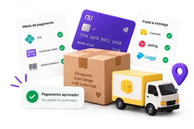 Configuração de pagamentos e entregas da loja virtual